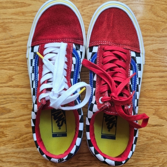 Vans Old Skool Brighton Zeuner Men's Skateboarding Shoe Red/Checker/Blue… - Picture 3 of 12